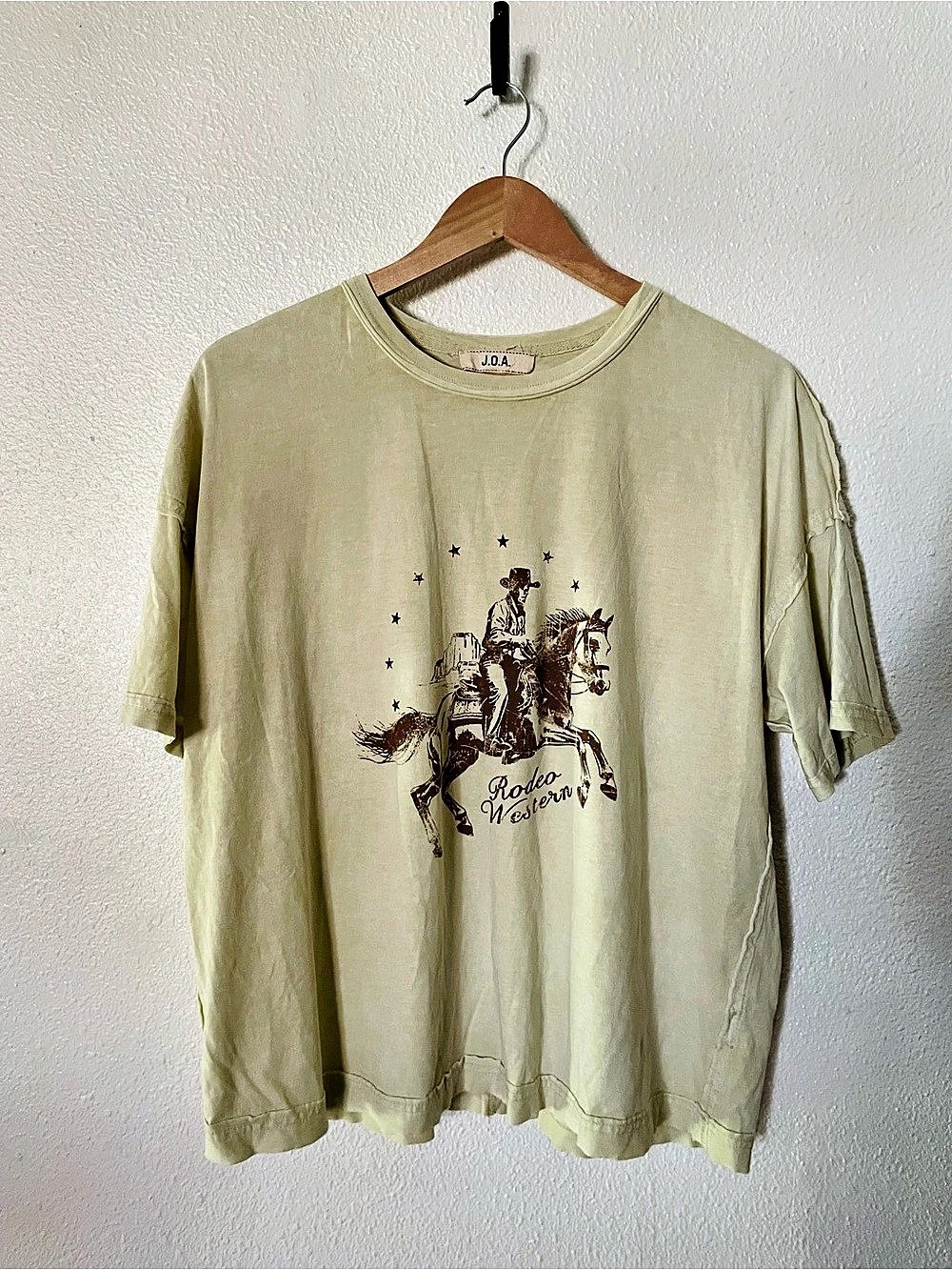 J.O.A. Rodeo Western Relaxed Cotton T-Shirt Size Small Oversized